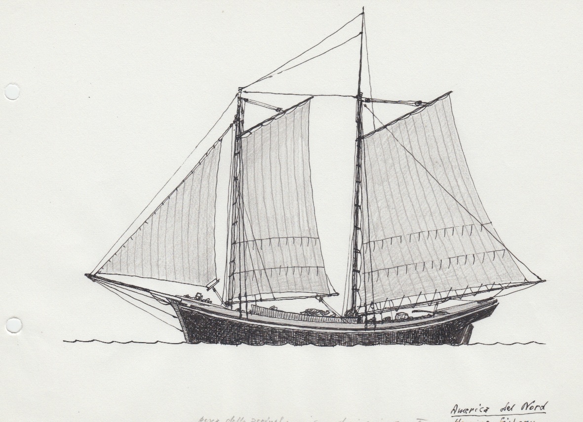 185 America del Nord - Herring fishery - pesca delle aringhe con dories in coperta